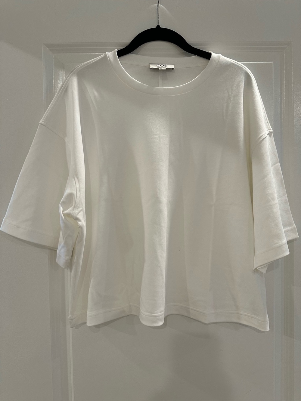 NEW COS 100% Cotton Oversized Boxy Tee Shirt in White, size M - Picture 6 of 8